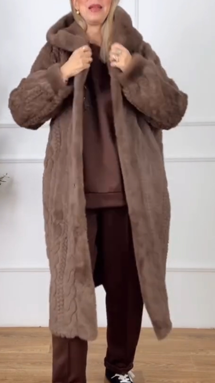 Women Hooded Solid Color Casual Coat with Temperament