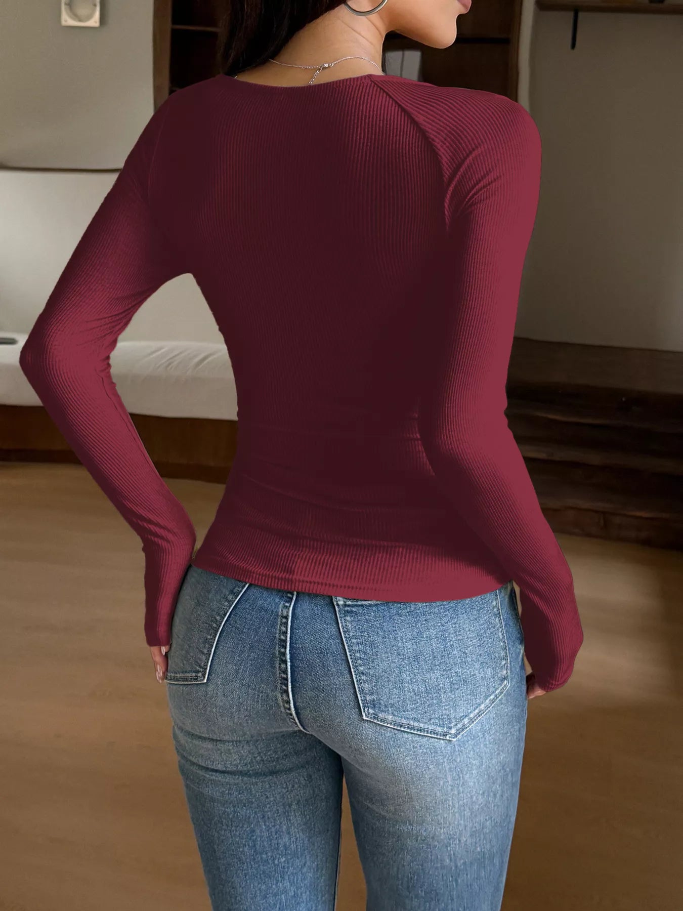 Lace Trim Long Sleeve T-Shirt