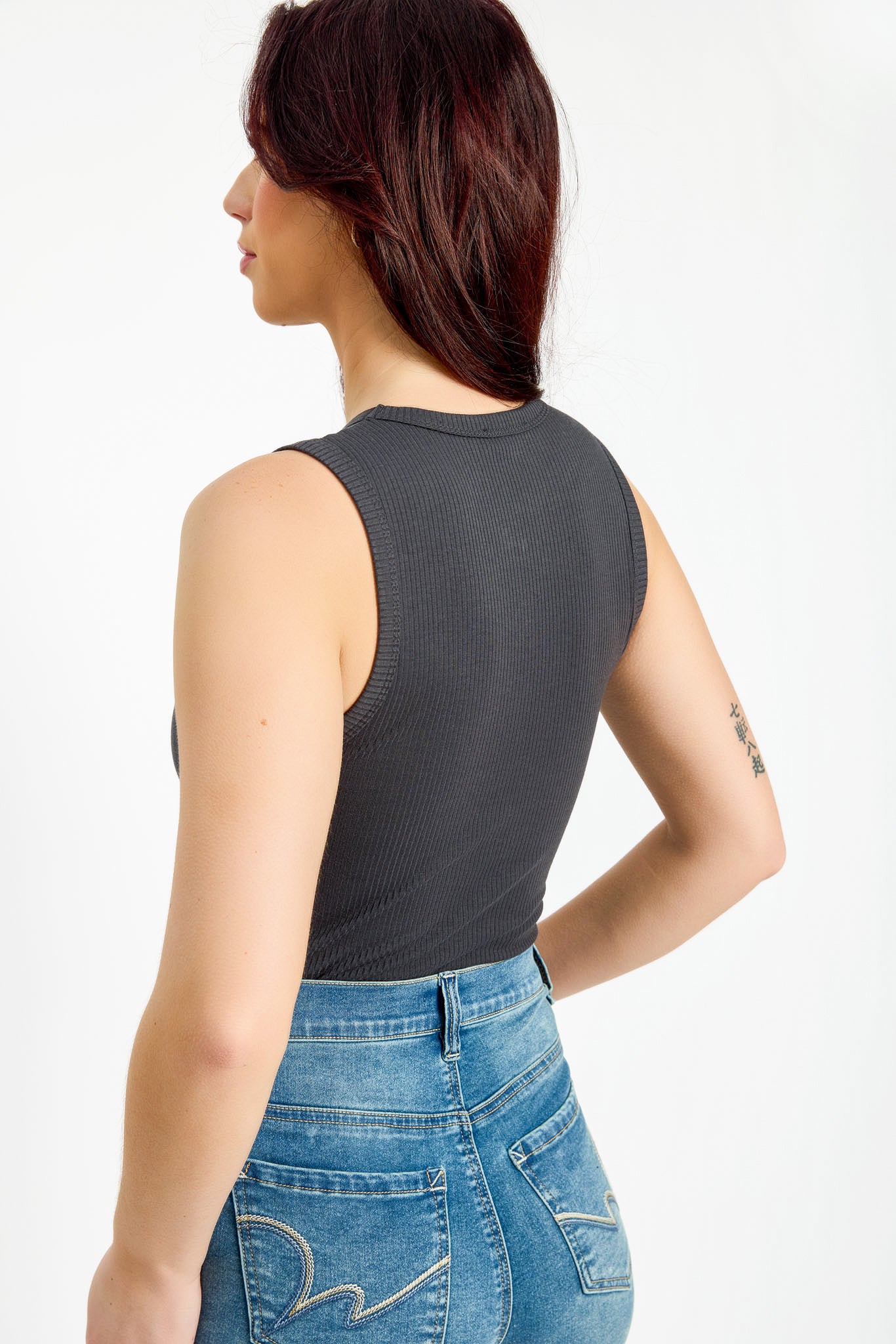 Ribbed Crew-Neck Tank Top