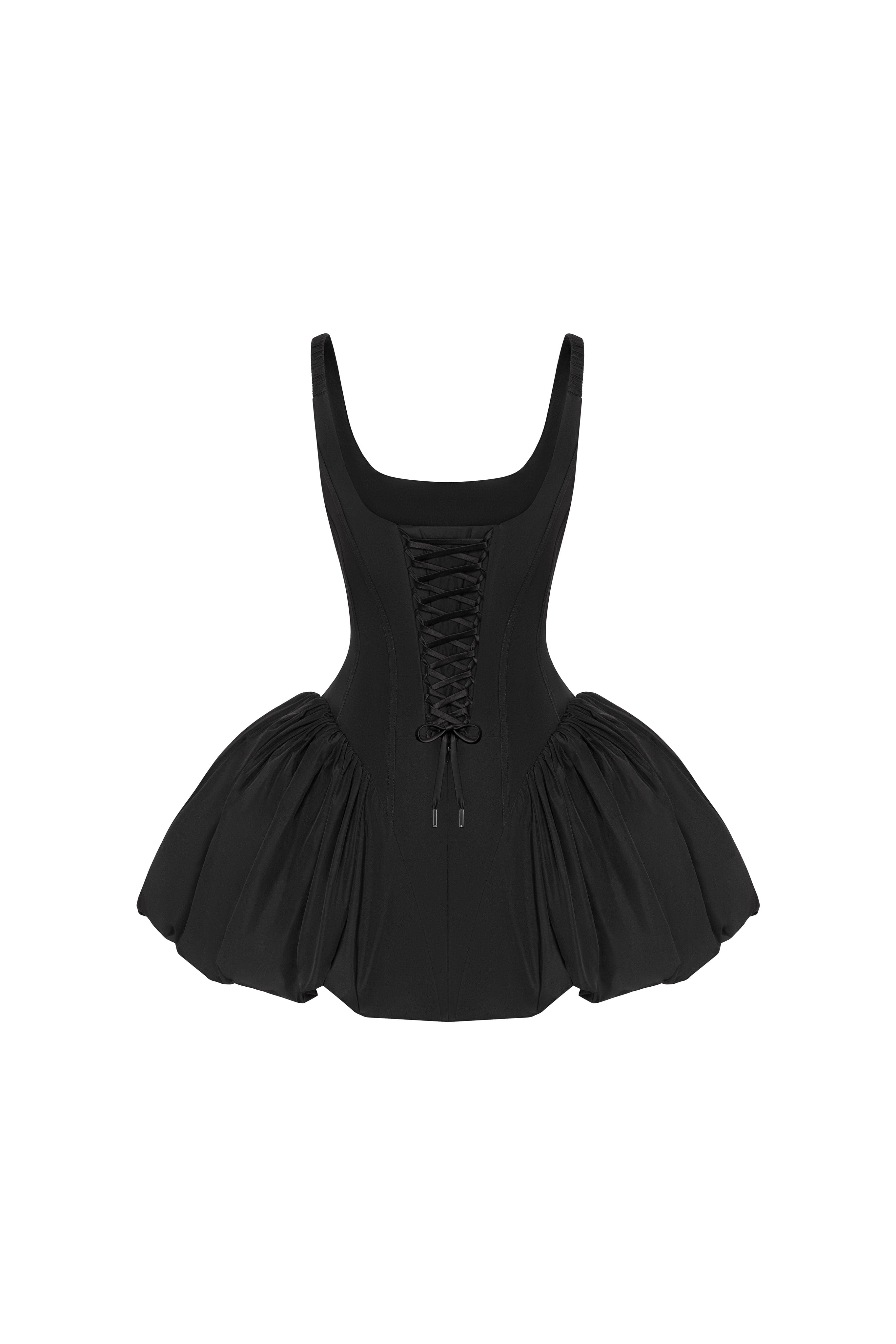 Black corset mini dress