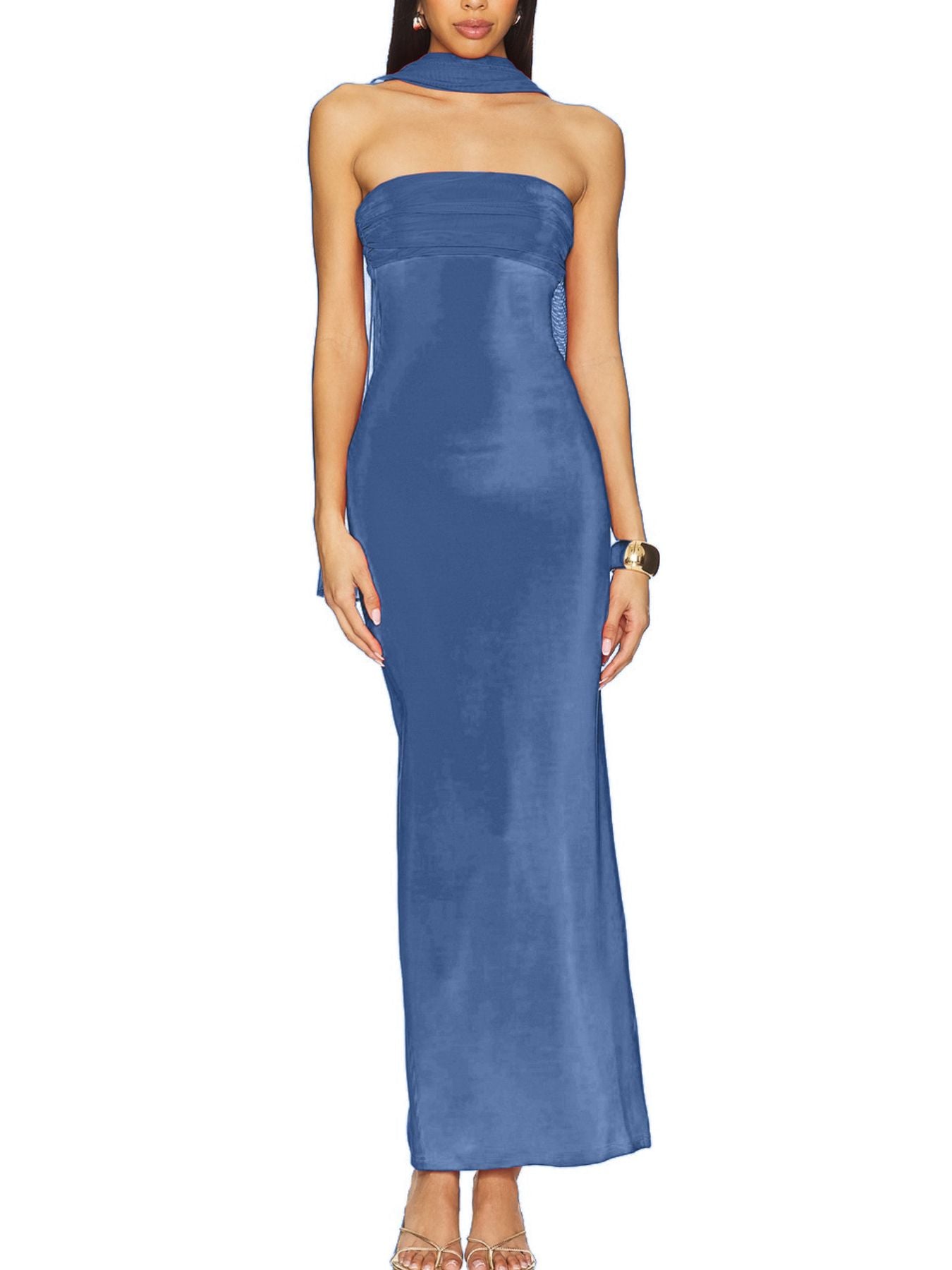 Ruched Tube Maxi Dress