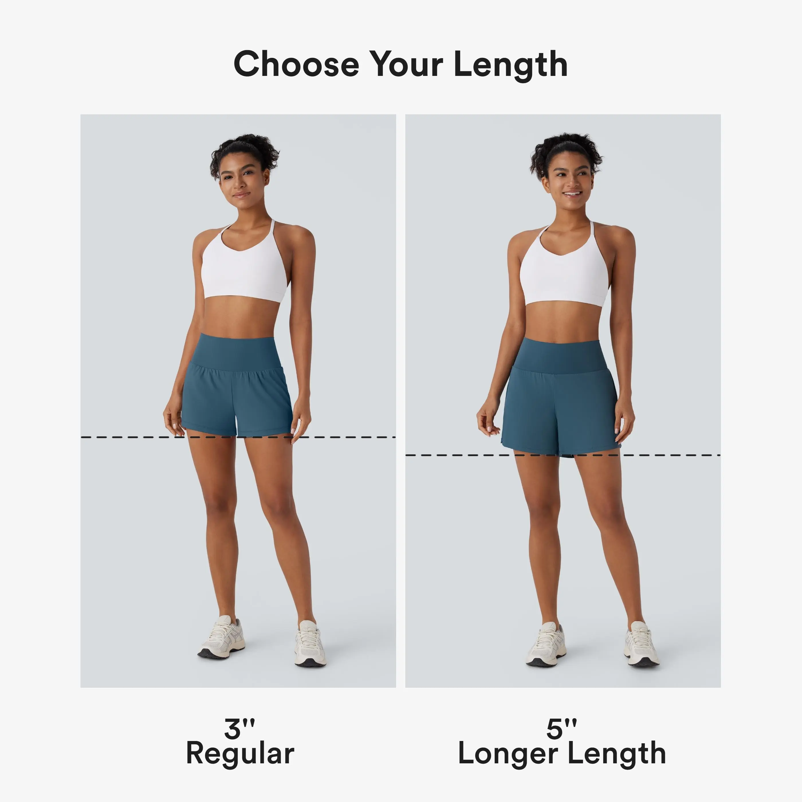 Women's 2-Piece Super High Waisted Back Pocket & Side Hidden Pocket 2-in-1 Yoga Shorts Set