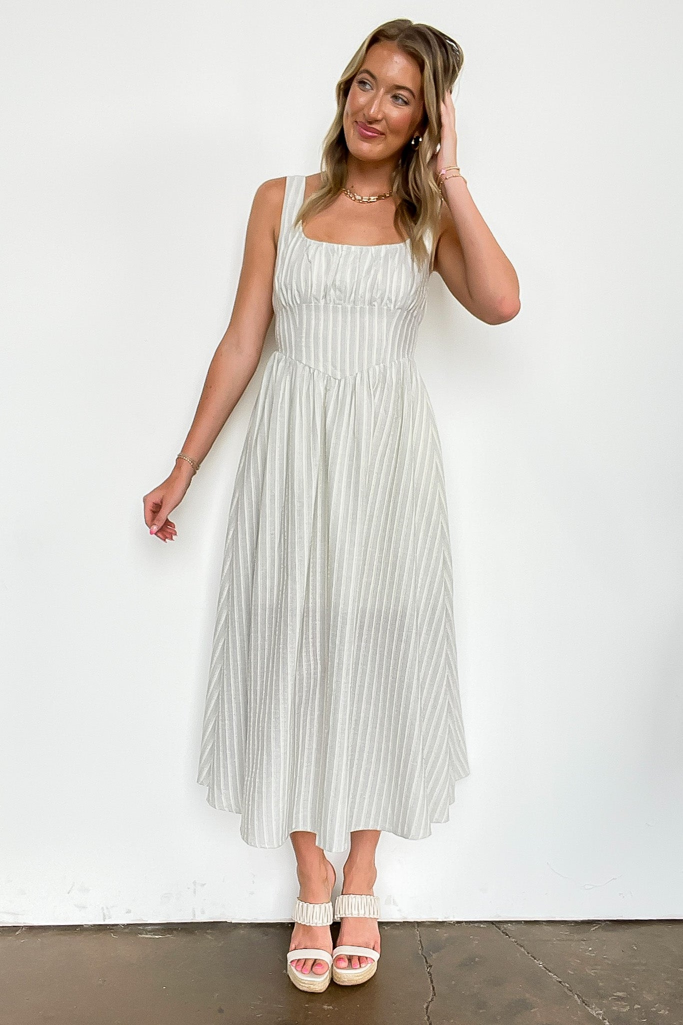 Stripe Midi Dress
