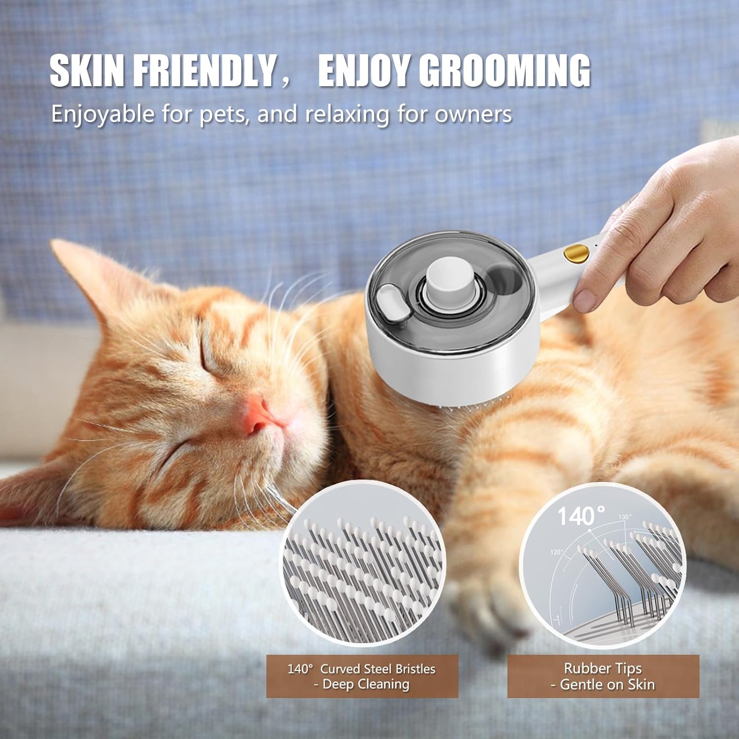 4 in 1 Grooming Spritz Defur UV Steam Brush For Cats
