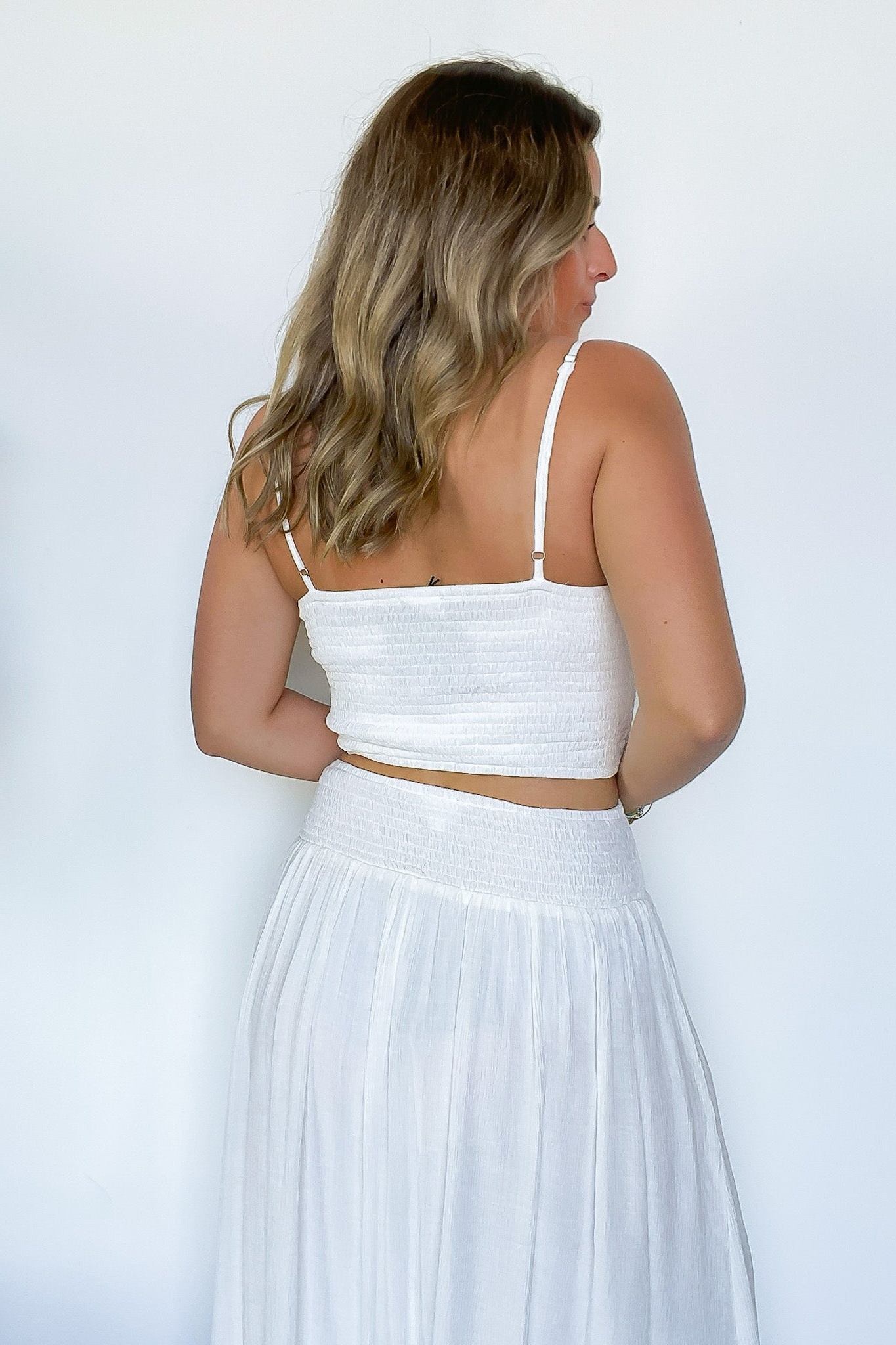 Smocked Waist Maxi Top and Skirt Set