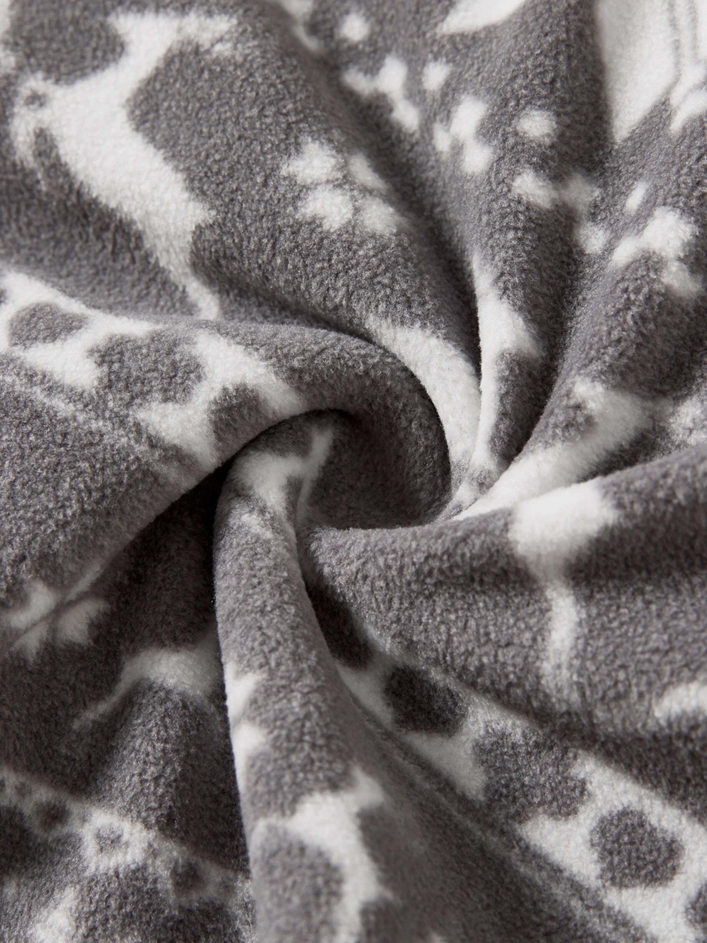 Christmas Family Matching Letters Embroidered Long-sleeve Hooded Fleece Pajamas Sets with Christmas Socks White