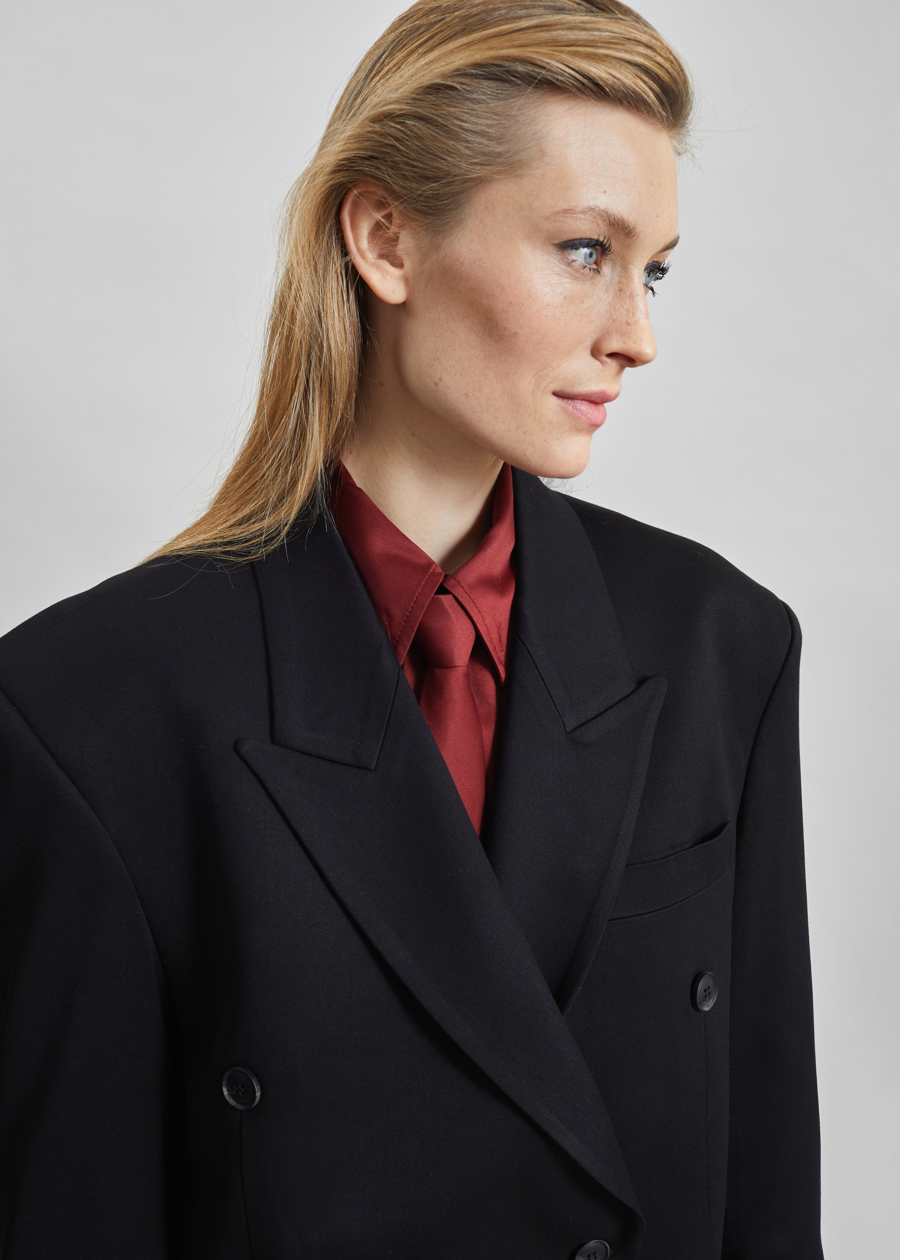 Vester Double-Breasted Blazer - Black