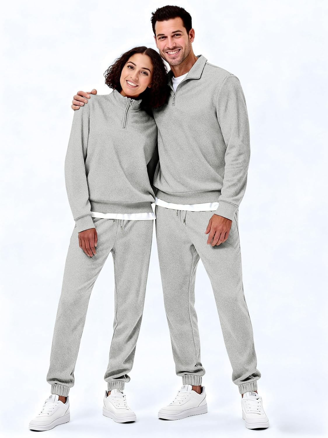 2025 Men Fall Tracksuit 2 Piece Set Old Money Polo Quarter Zip Twill Sweatsuits Jogging Sweatpants Loungewear