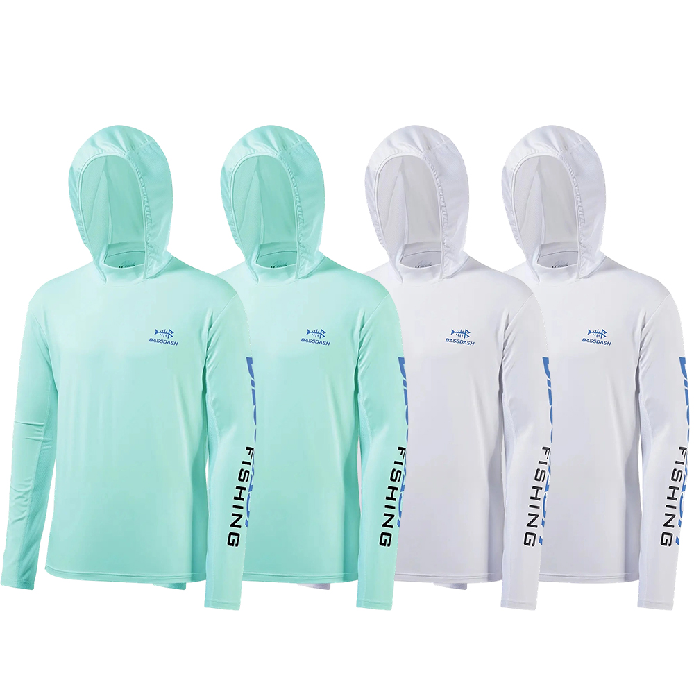 UPF 50+ Men’s UV Sun Protection Long Sleeve Hooded Fishing Shirts
