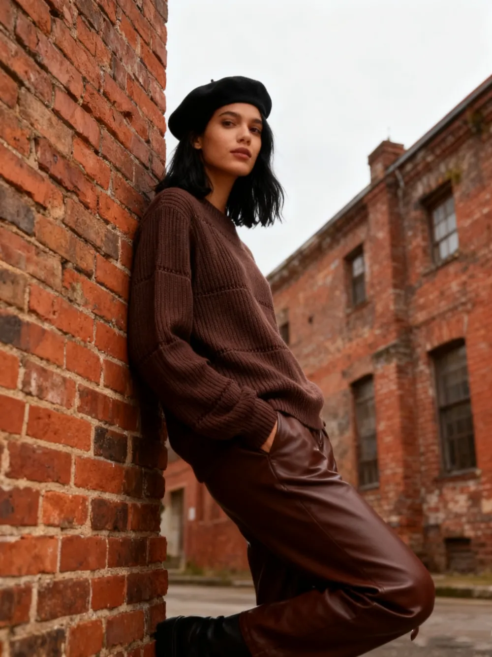 Women's Simple Minimalist Plain Textured Round Neck Sweater