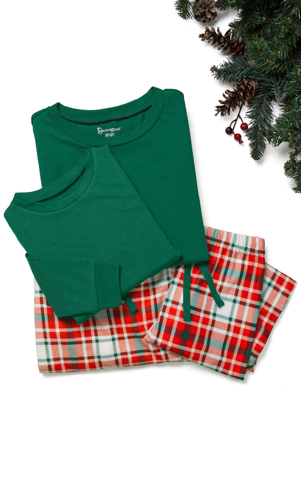 Modern Plaid Matching Family Set - Evergreen