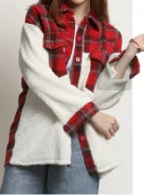 Women's Sherpa Leopard Plaid Shacket