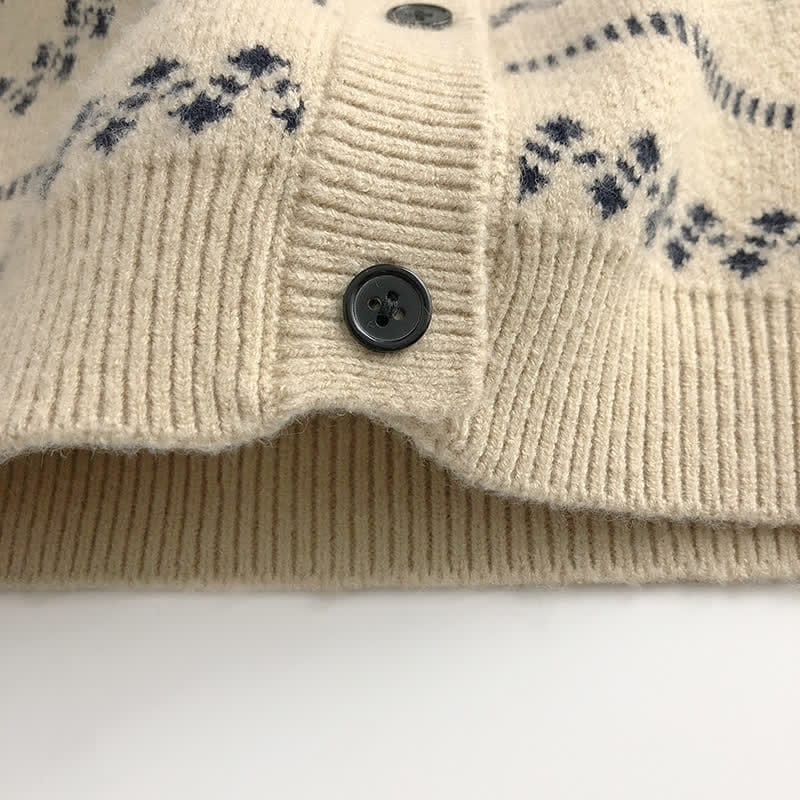 Toddler Beige Vintage Jacquard Button Vest