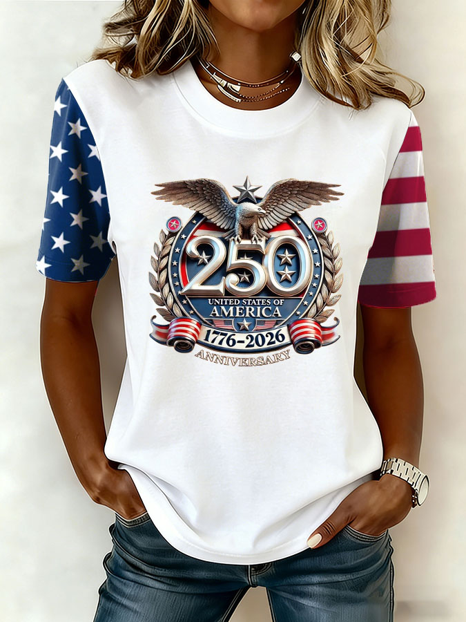 Women's 250th Anniversary Printed Casual T-Shirt