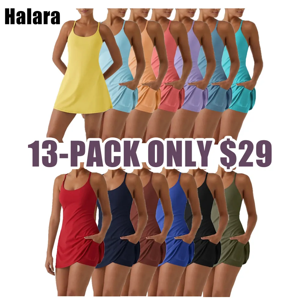 ✨Plush Backless 2-in-1 Flare Active Dress -Plus Size Workout Edition