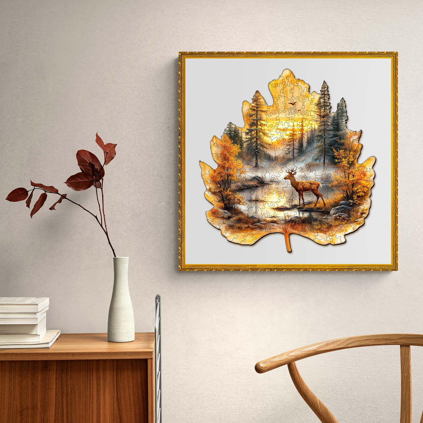 Golden Hoofprint Wooden Jigsaw Puzzle