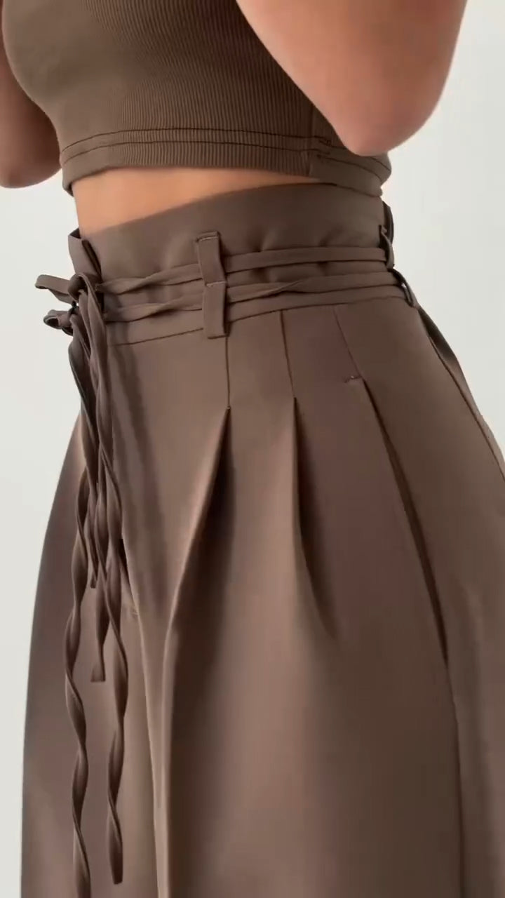 Women's Waist Belt Casual Pants