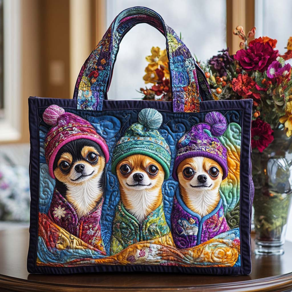 Winter Pups Cozy Tales Quilted Tote ✨🐾❄️