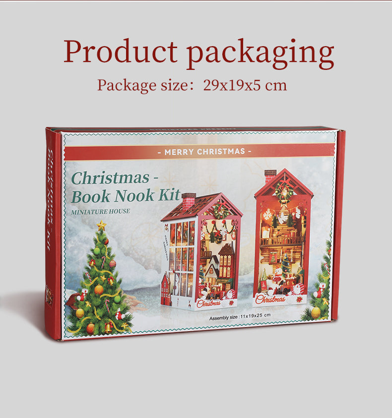 Merry Christmas - DIY Book Nook Kit,3D Wooden Puzzle