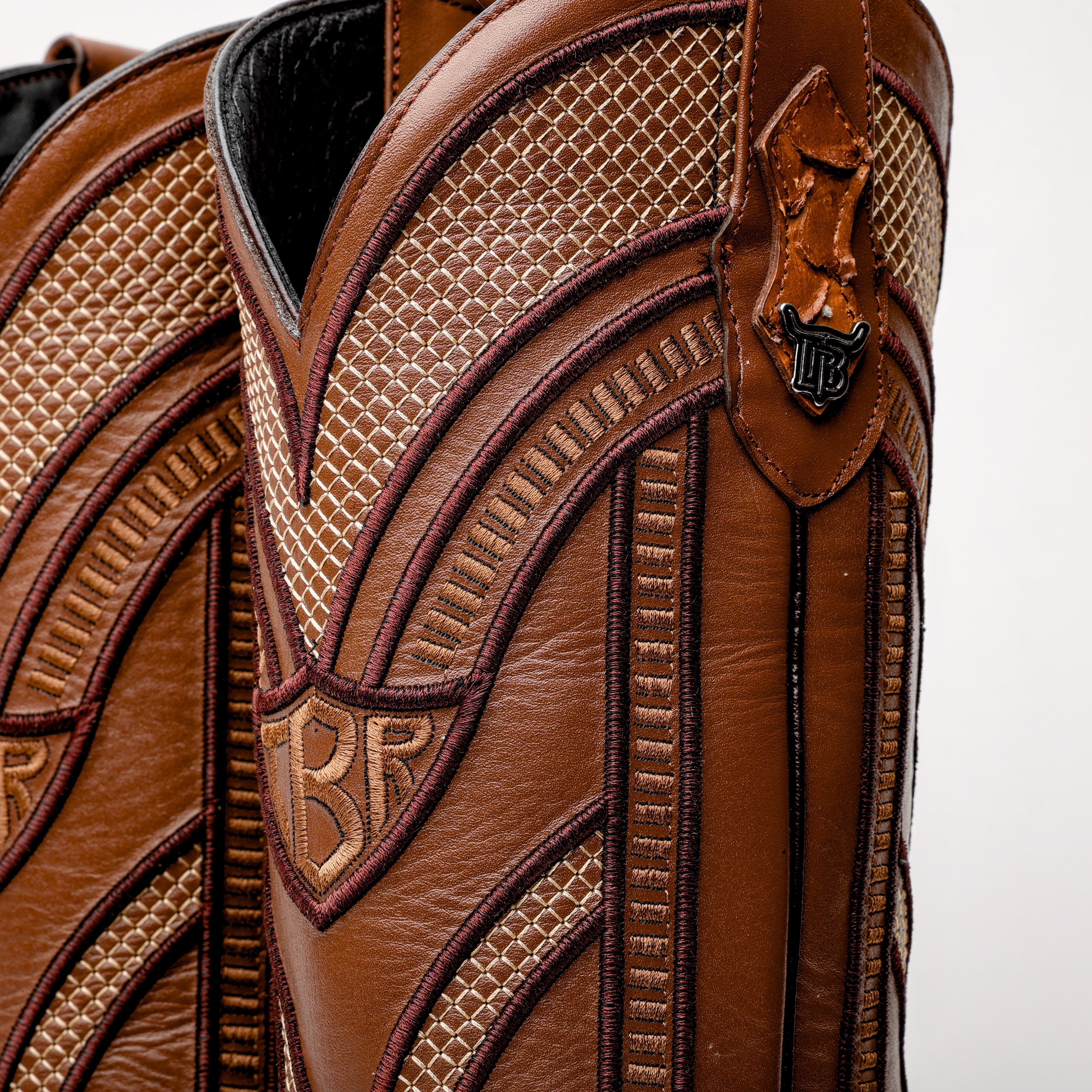 Matte Tan Jumbo Python Leather Boots - Square Toe