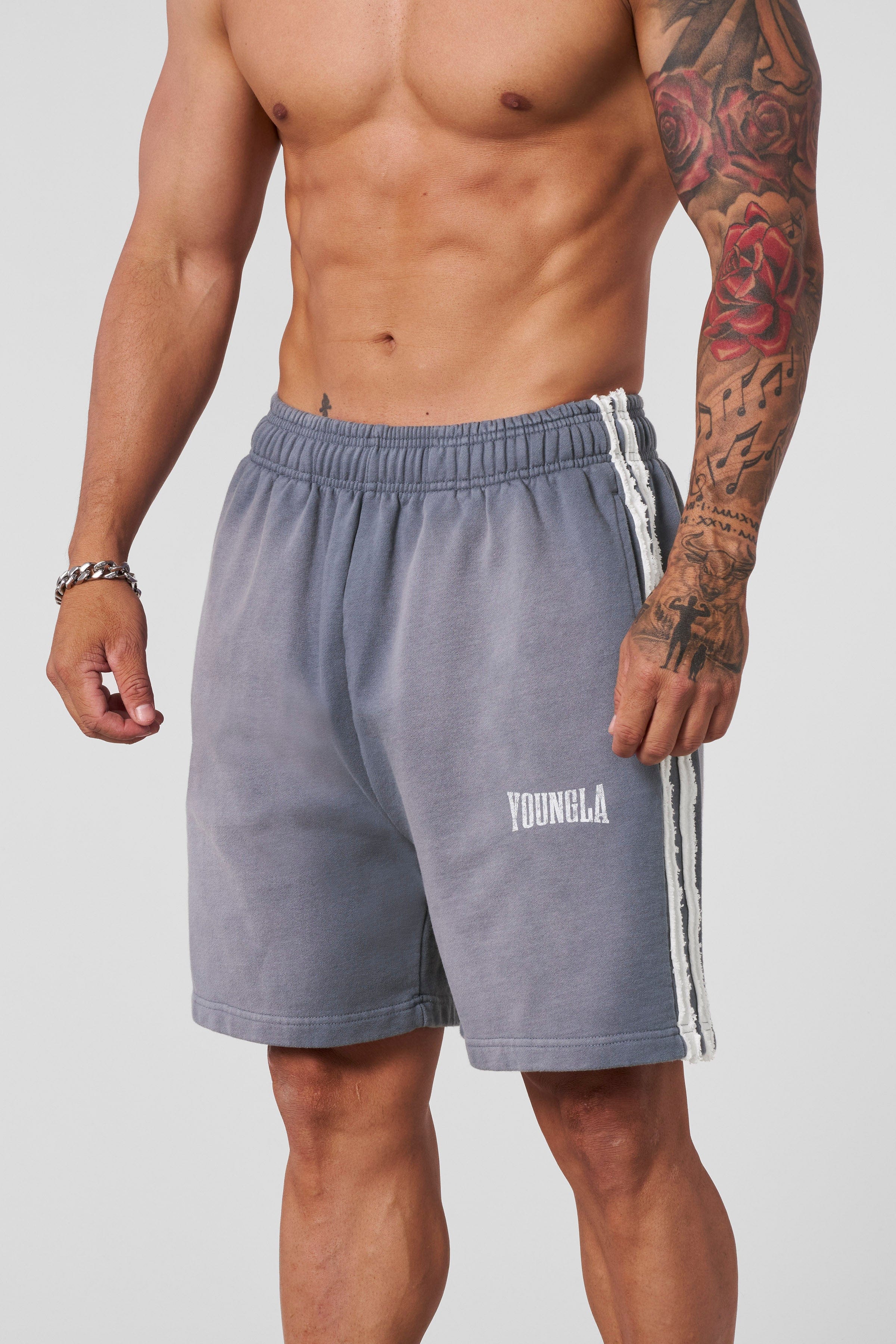 1058 - Vintage Striped Sweat Shorts