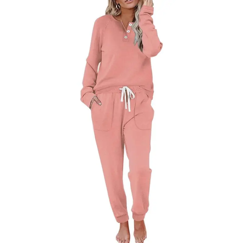 Two Piece Outfits for Women Lounge Sets Button Down Sweatshirt