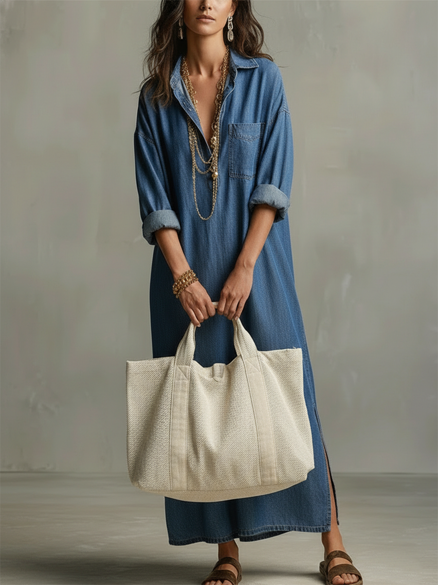 Women's Casual Cozy Denim Dress