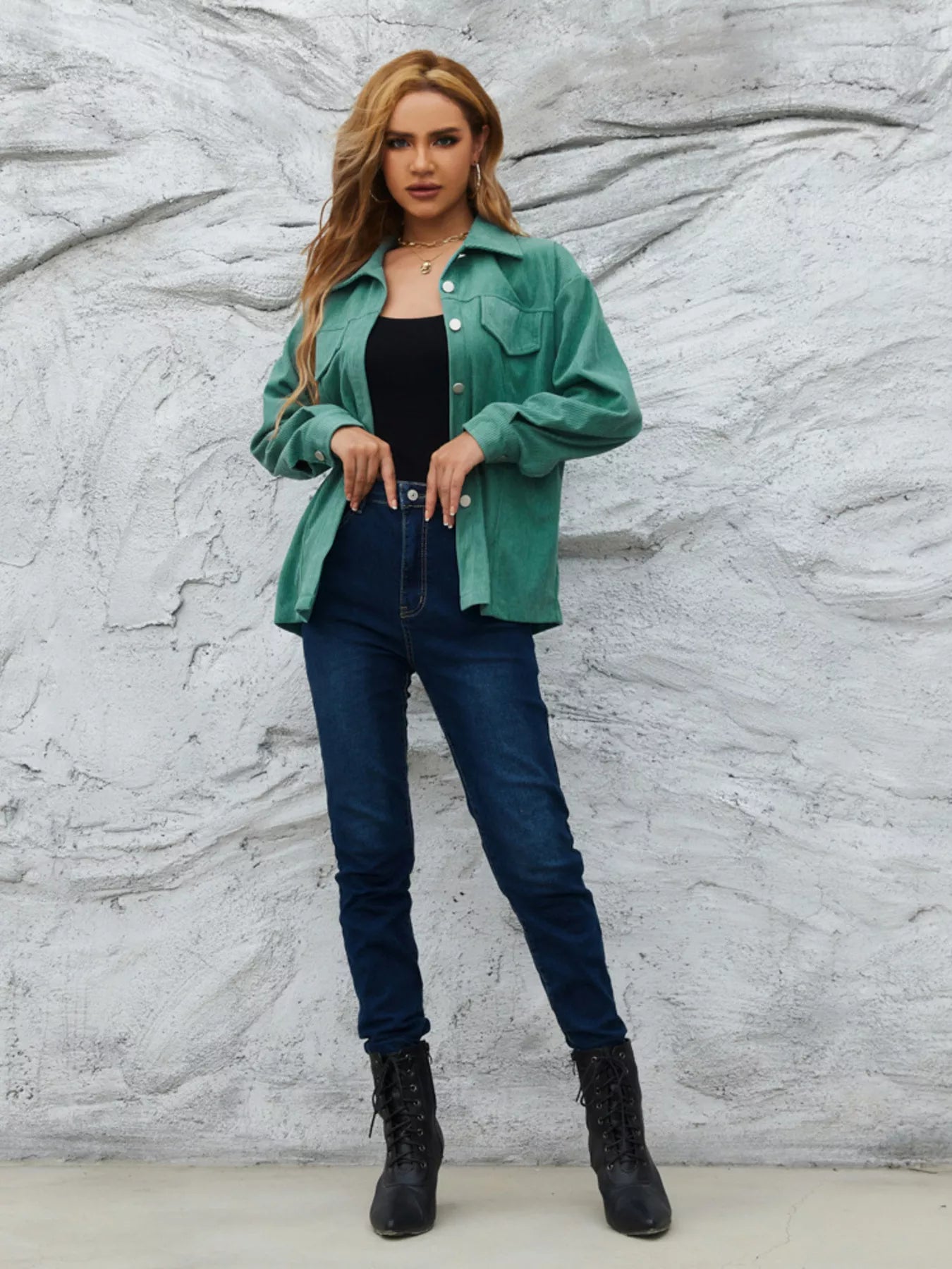 Casual Corduroy Button-Down Jacket