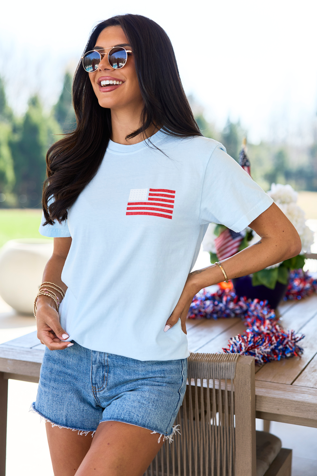 Live Free Light Blue Graphic Tee