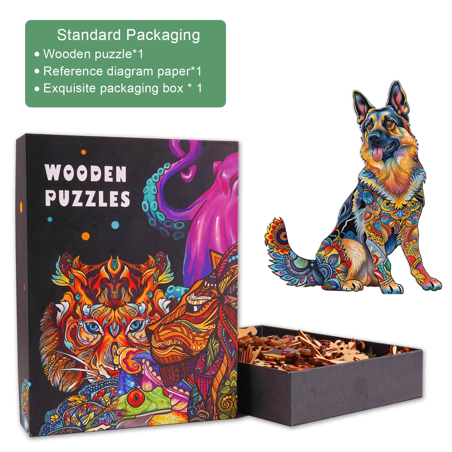 Handsome German Shepherd Wooden Jigsaw Puzzle