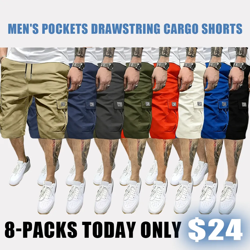 「🛒90%OFF only today」Men's Pockets Drawstring Cargo Shorts