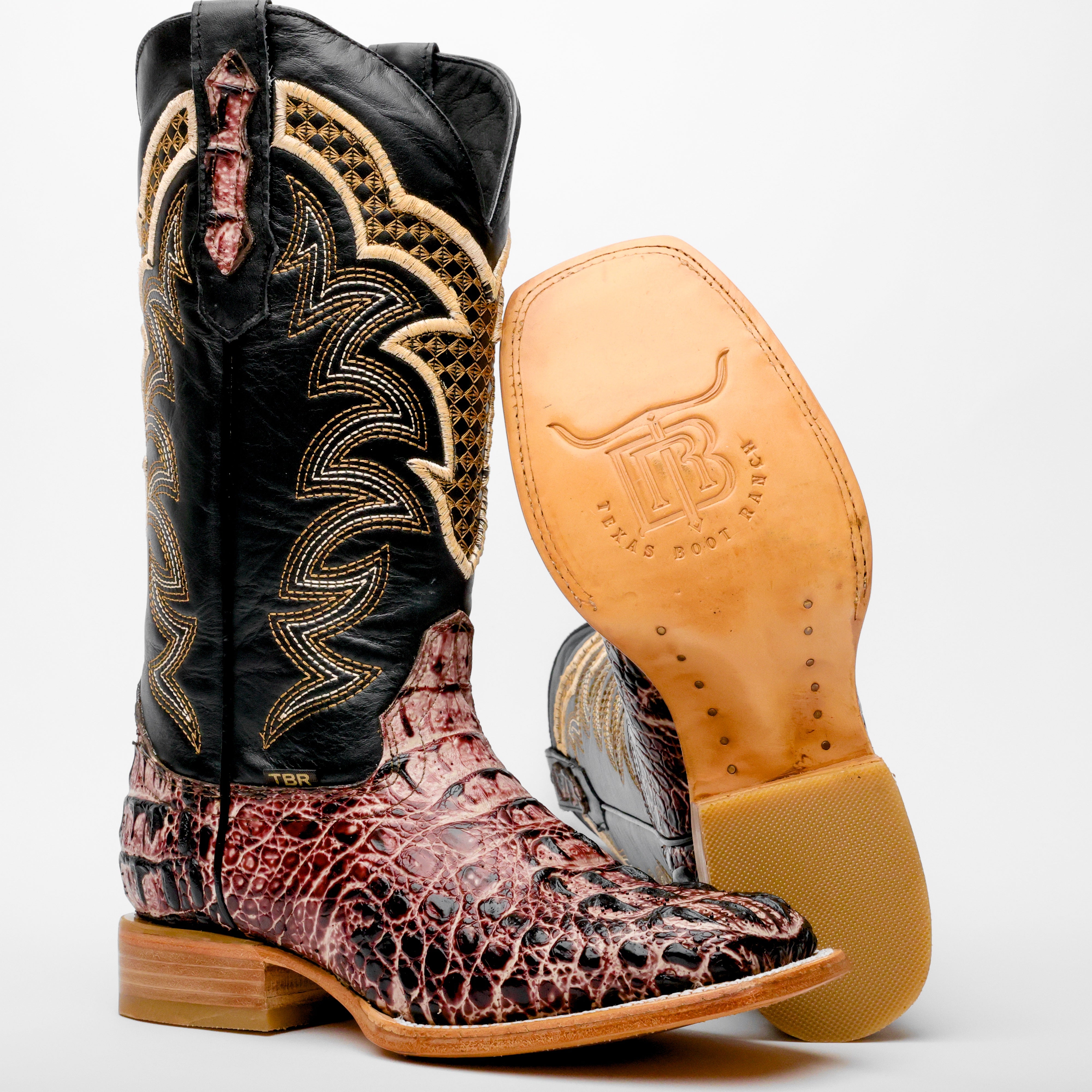 Orix Caiman Neck Leather Boots - Square Toe