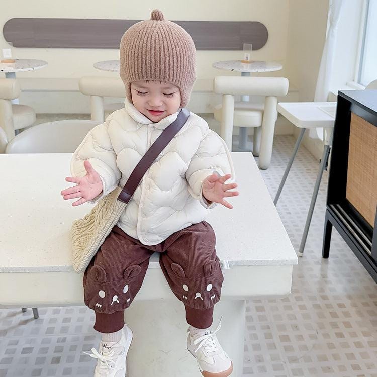 Baby Lapel Solid Color Cotton Padded Jacket