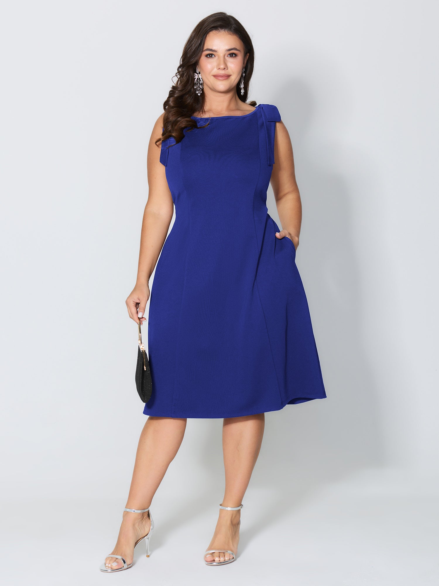 Shoulder Tie Sculpting Bodice Mini Dress