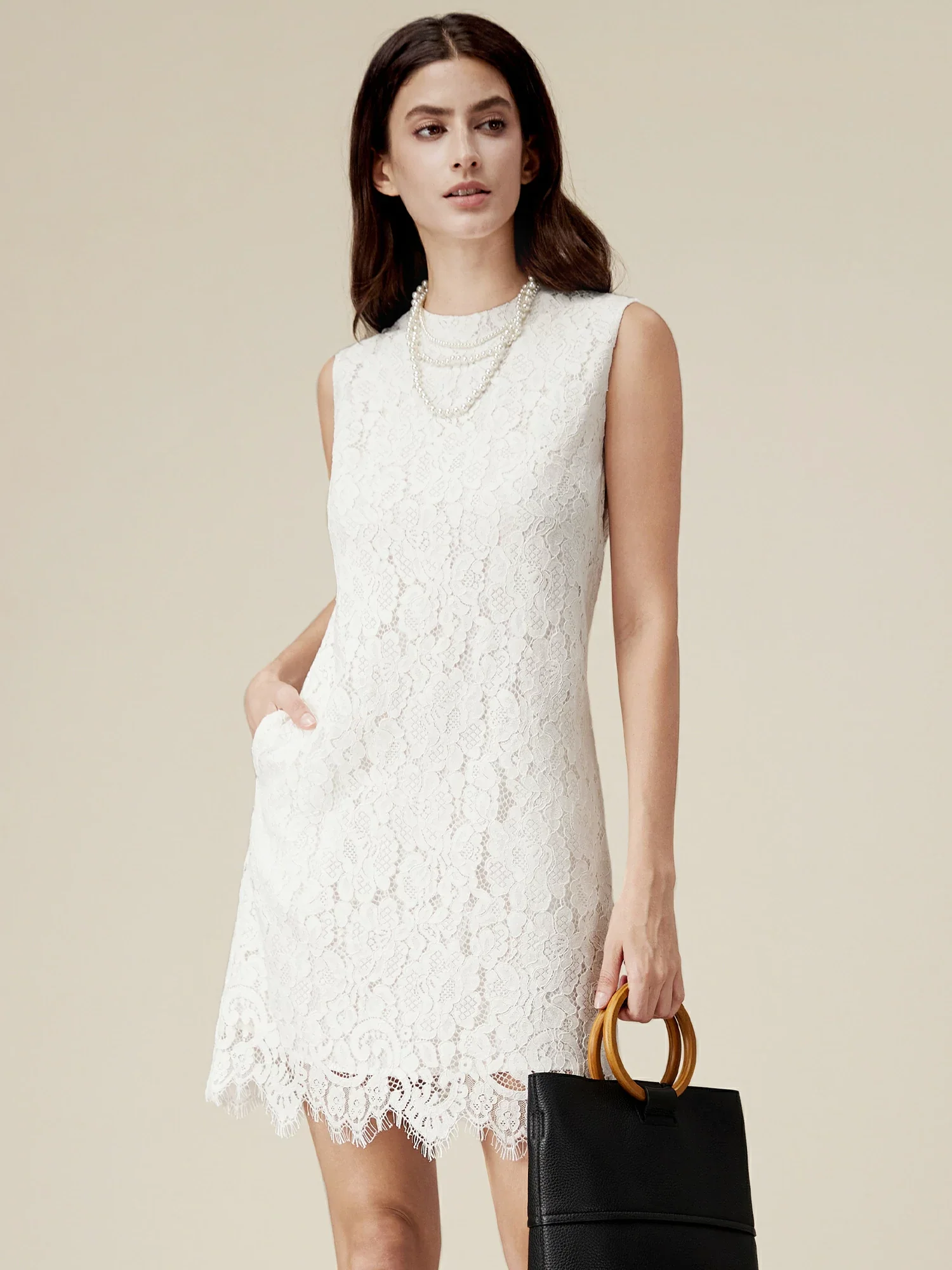 Cotton Sleeveless Lace Dress