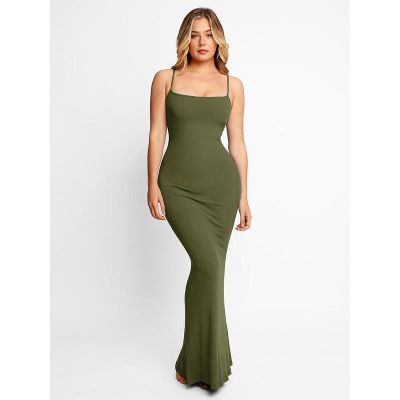 Women’s Built-In Shapewear Dress – Body-Hugging, Curve-Enhancing Slip Dress with Sculpting Support – Plus Size Friendly (XS–5XL)