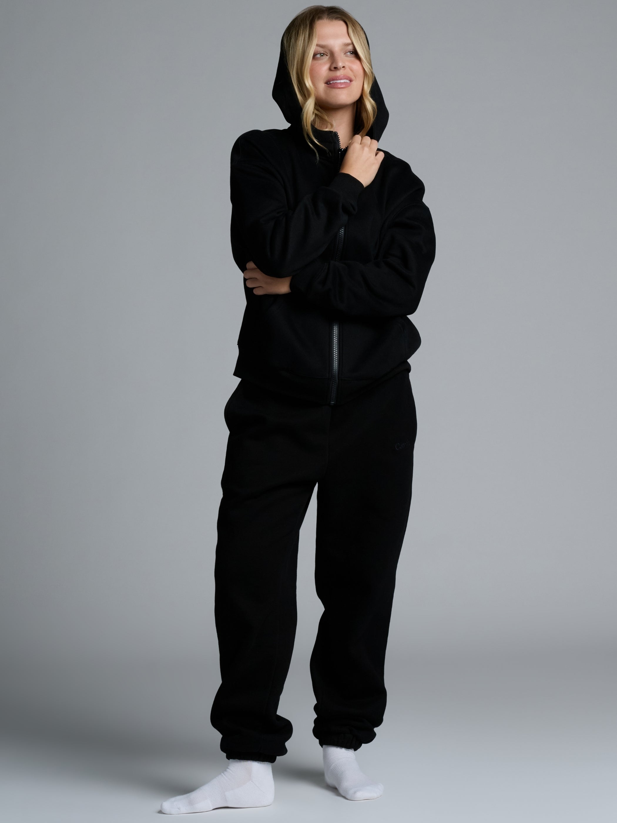 Basic Crop Zip Hoodie