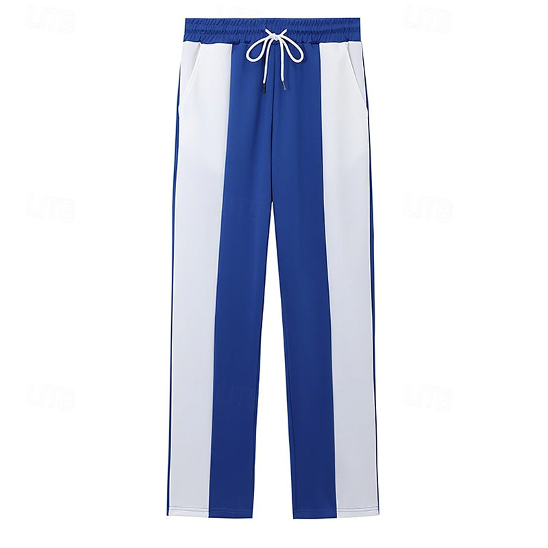 Loose waist quick-drying jogging trousers with contrasting colors