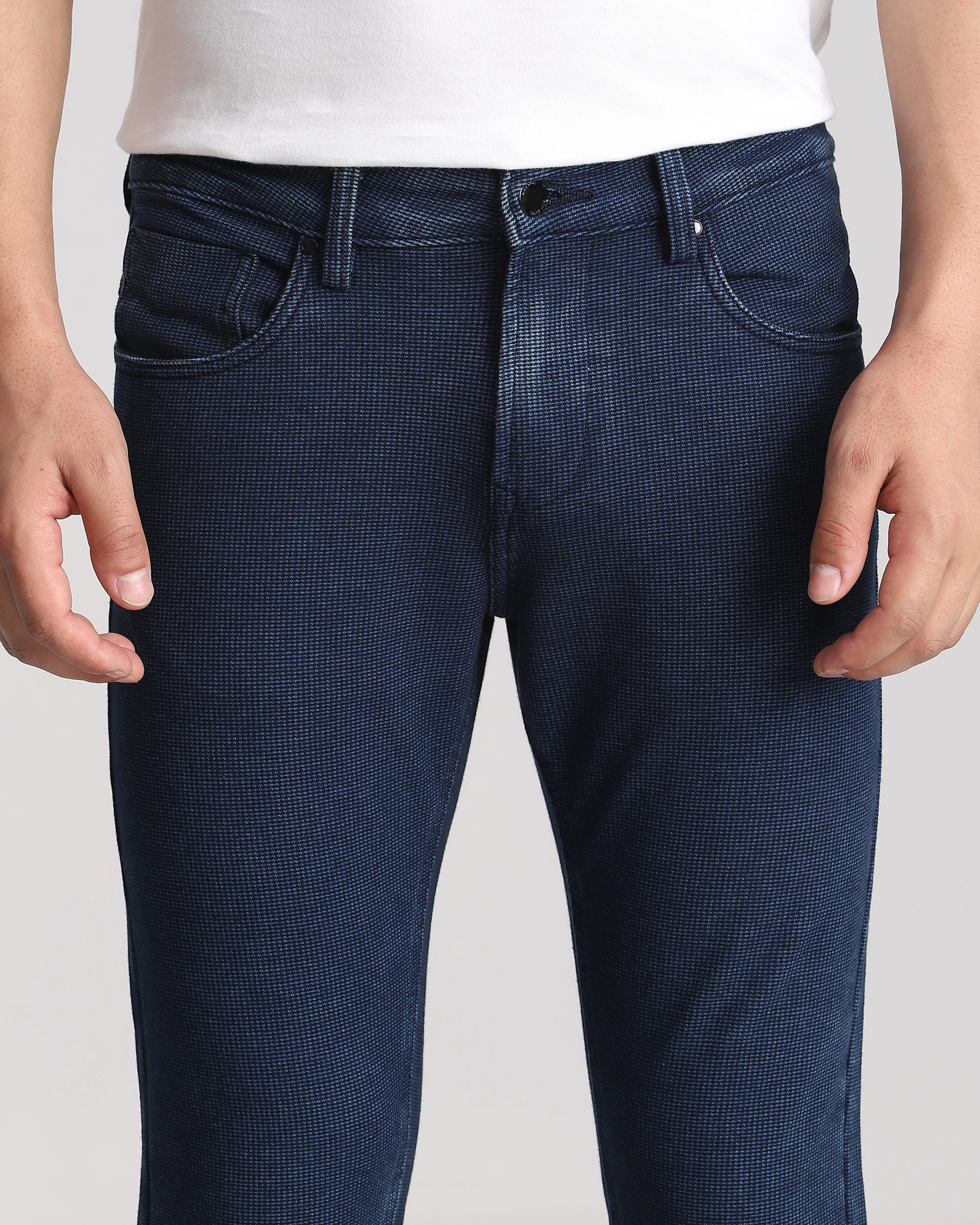 Classic Versatile And Comfortable Straight Mid Blue Jeans