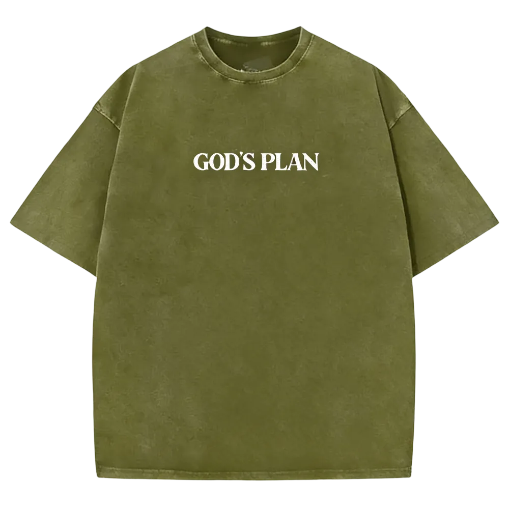 Women's God's Plan Washed Vintage Tee