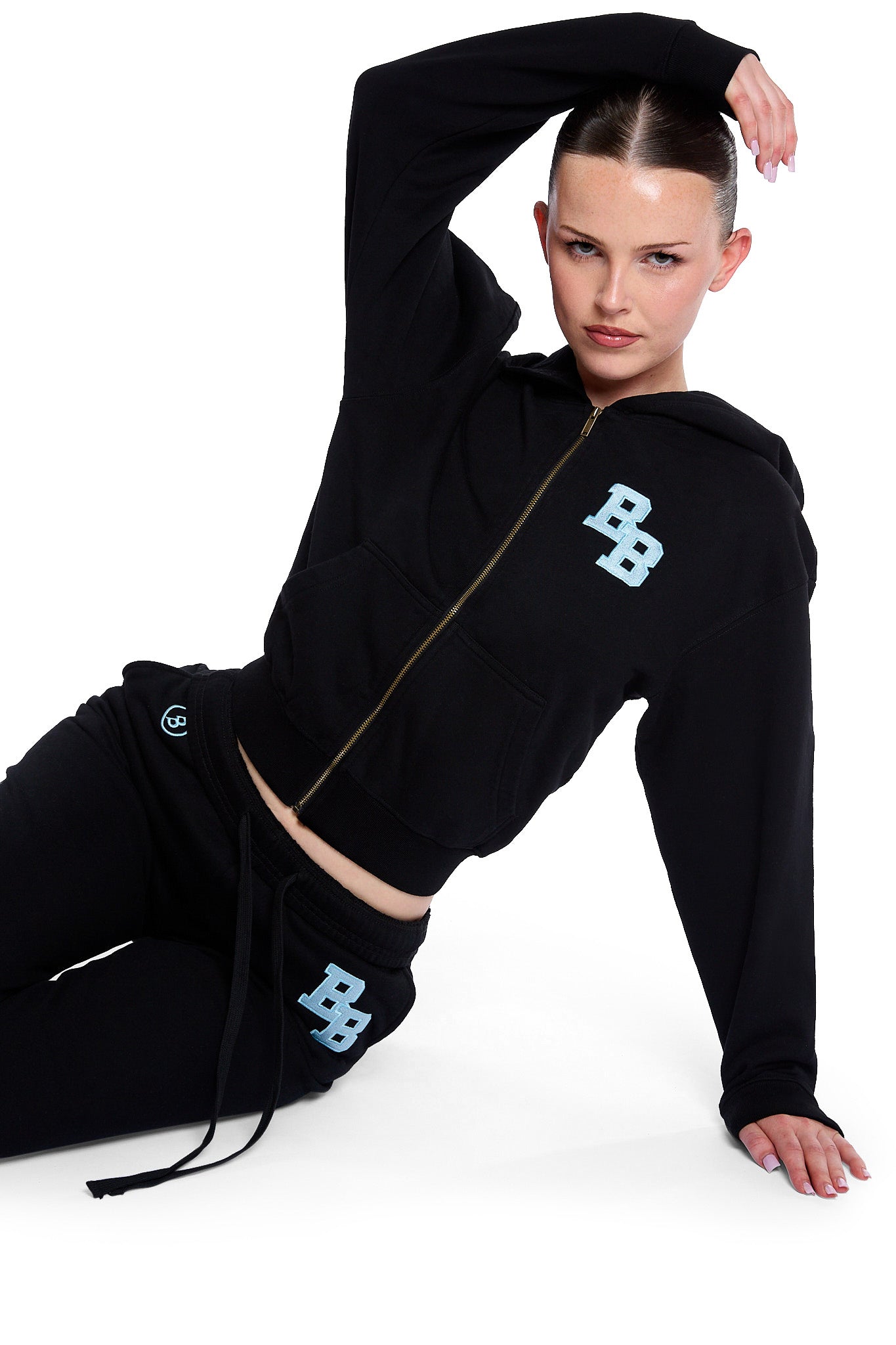 BODY UNIVERSITY HOODIE 2.0 (BLACK/TIFFANY BLUE)