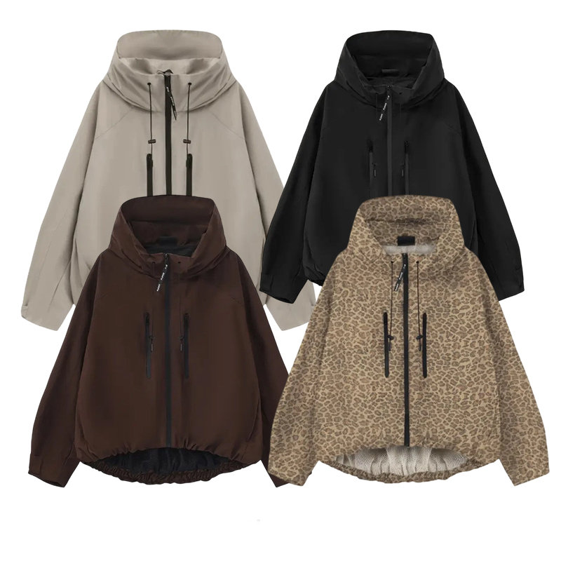 Women's Stylish Pleated Hem Rain Jacket