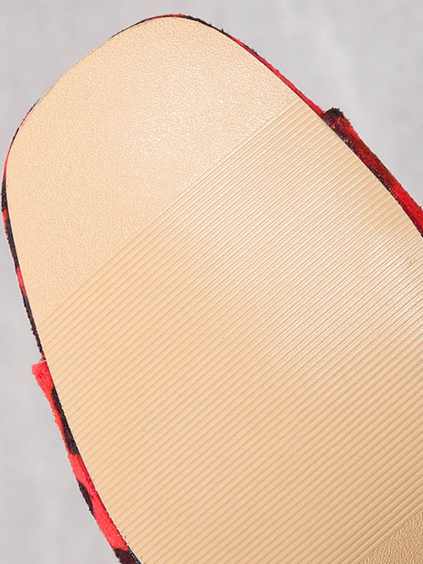 Leopard Open Toe Slippers Pumps Sandals