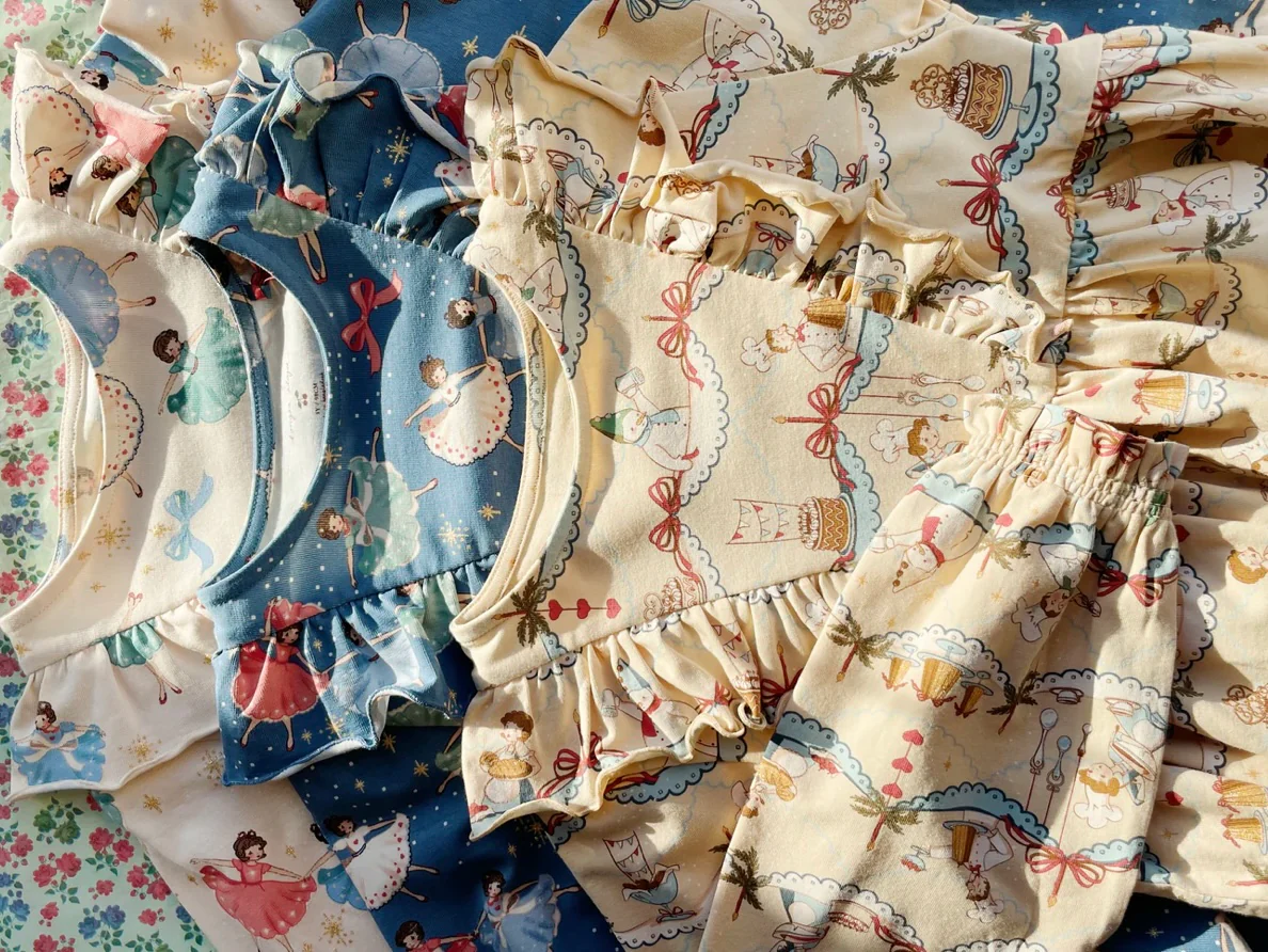 basic frill dress gots - blue snow bow ballerina