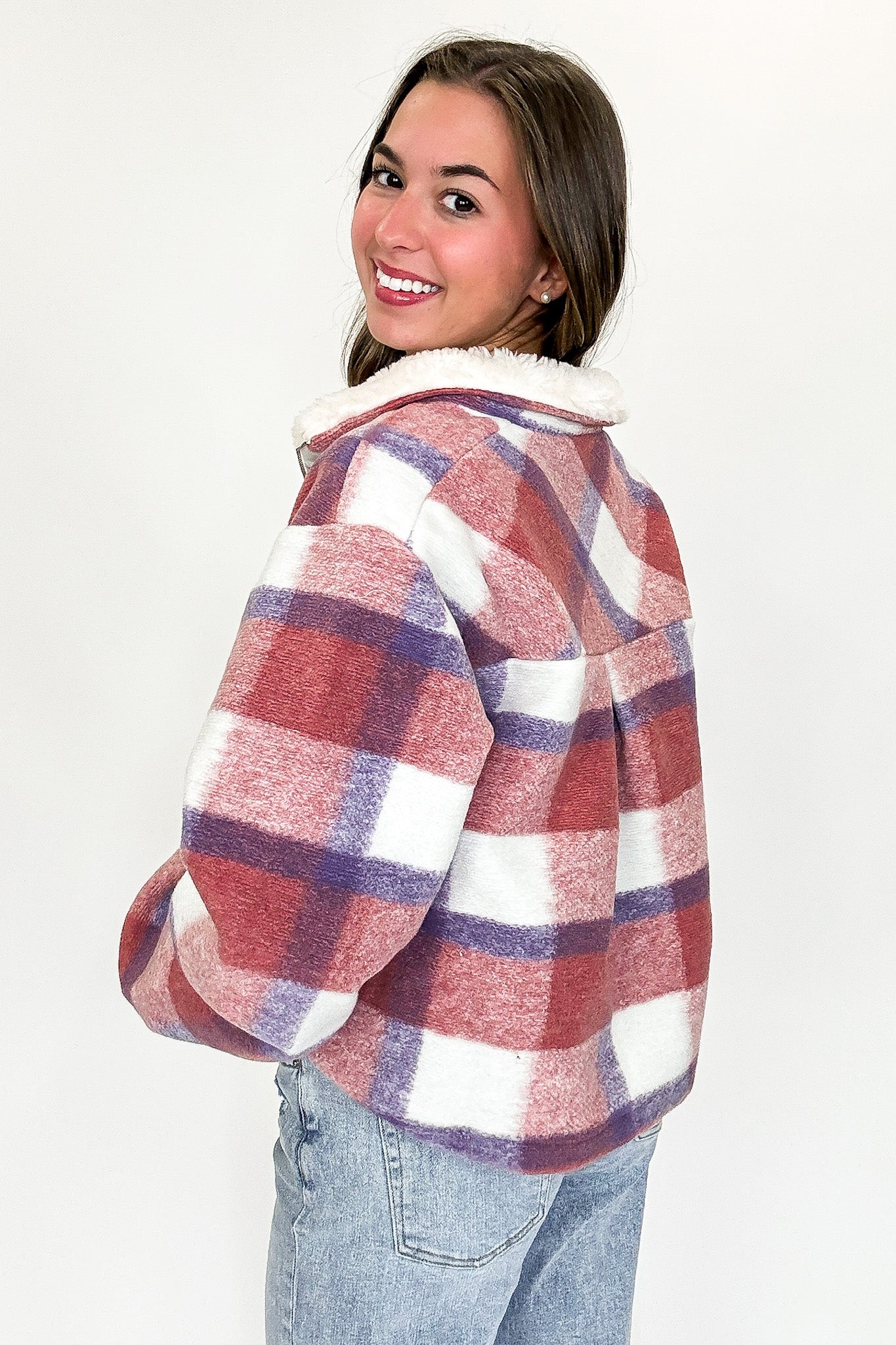 Cozy Plaid Fleece Pullover