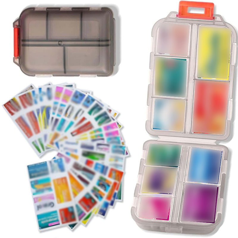 10-Compartment Travel Pill Organizer with 147 Medicine Labels