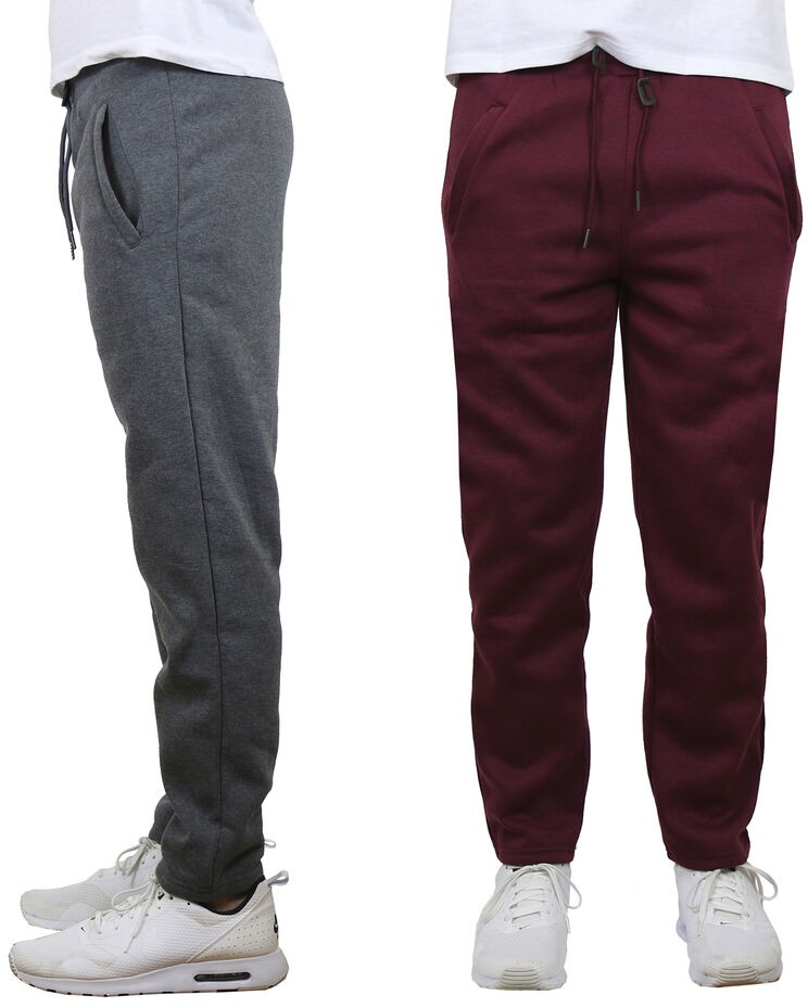 Galaxy By Harvic Open Bottom Fleece Sweatpants- 2 Pack