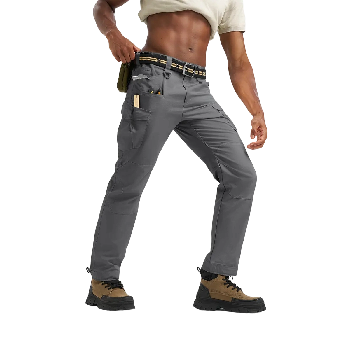 Men's Tactical Work Pants Multi-Pocket Water Resistant Cargo Pants Ripstop Hiking Military Construction Outdoor Pants 10 Pockets