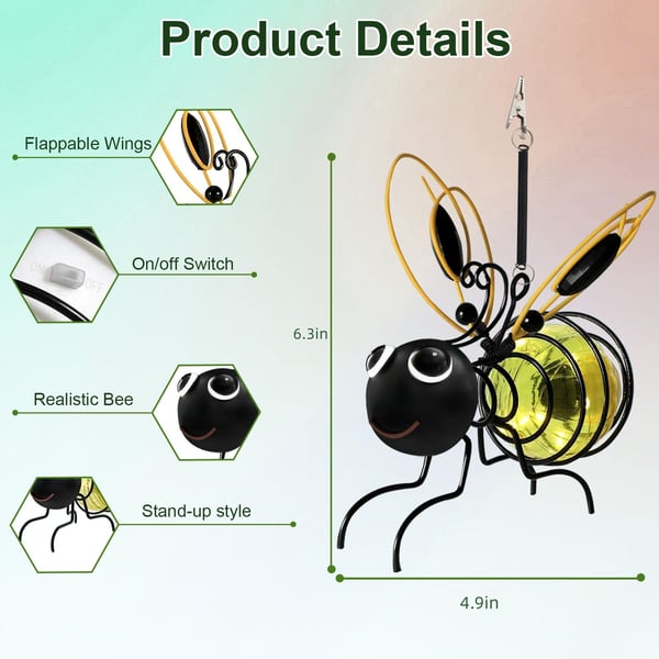 Solar Bee Light Outdoor Hanging Insect Simulation Light