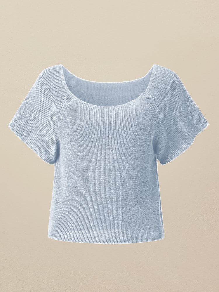 Linen & Lyocell Square Neck Casual Basic Top